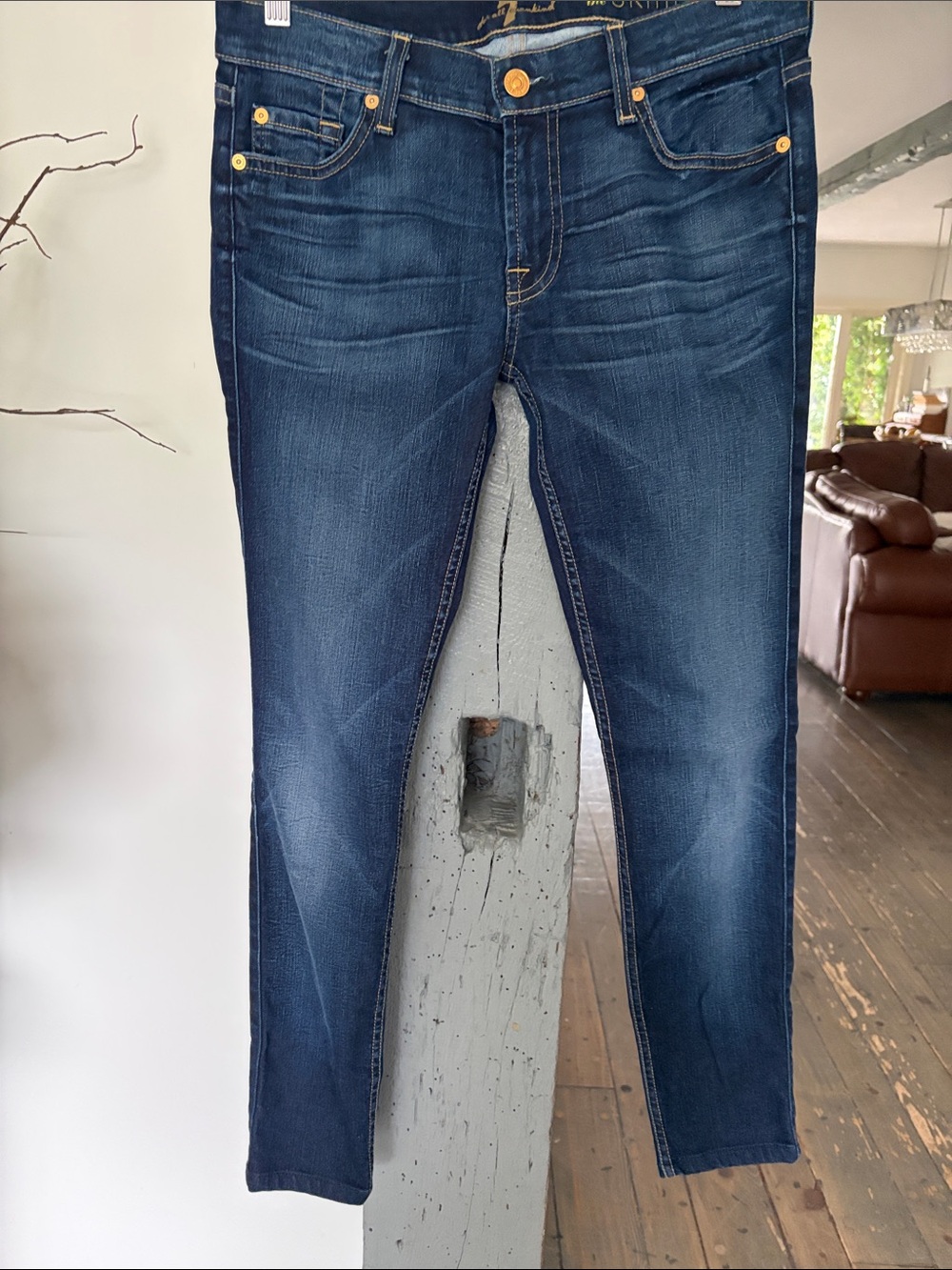 Dark Blue Skinny Jeans 7all mankind